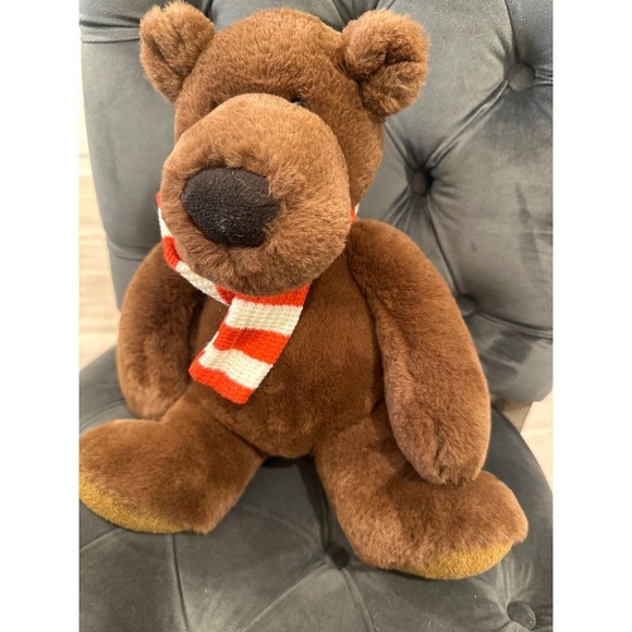 Aurora World Other - Aurora Plush Teddy Bear Stuffed holiday Red White Striped Scarf Collectible Toy